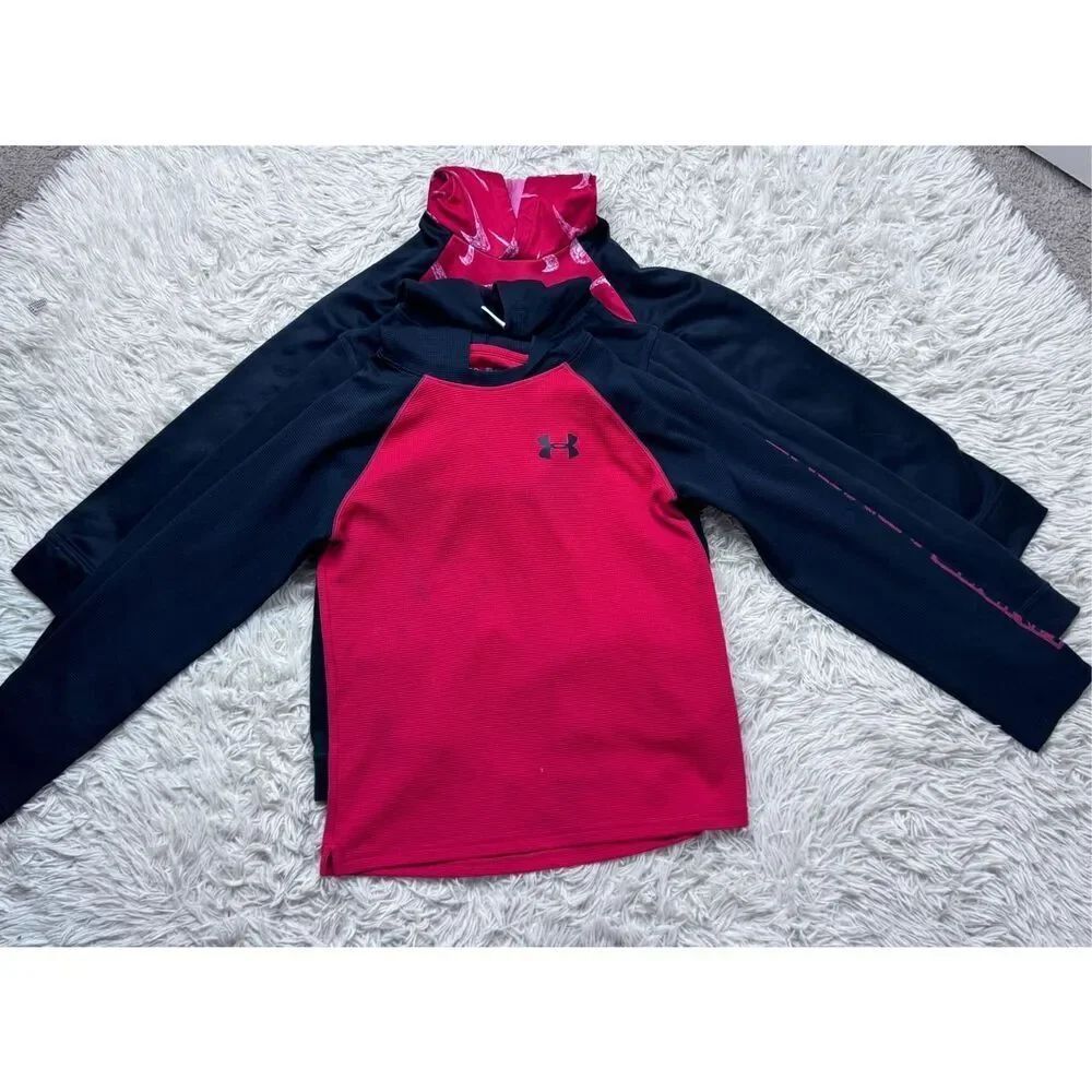 3 piece boys hoodie & thermal long sleeve bundle size L Nike & Under Armour